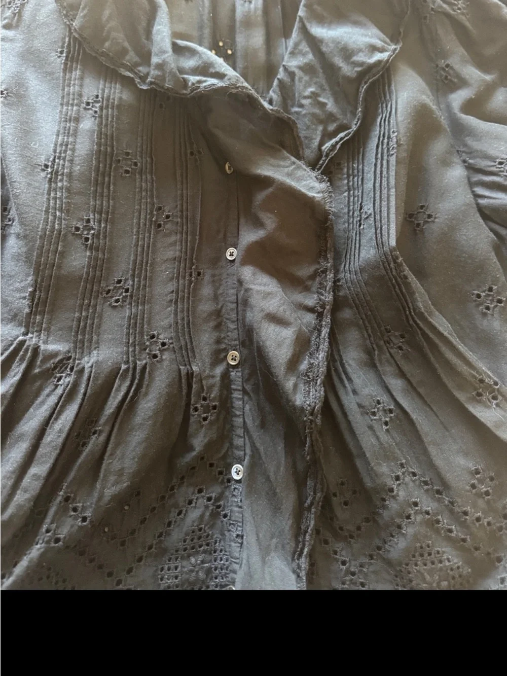 Madewell black ruffled
